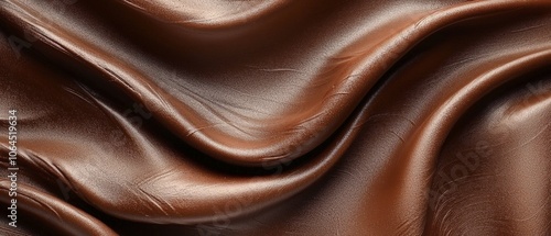 A close-up of smooth, rich brown leather fabric, showcasing its texture and sheen.