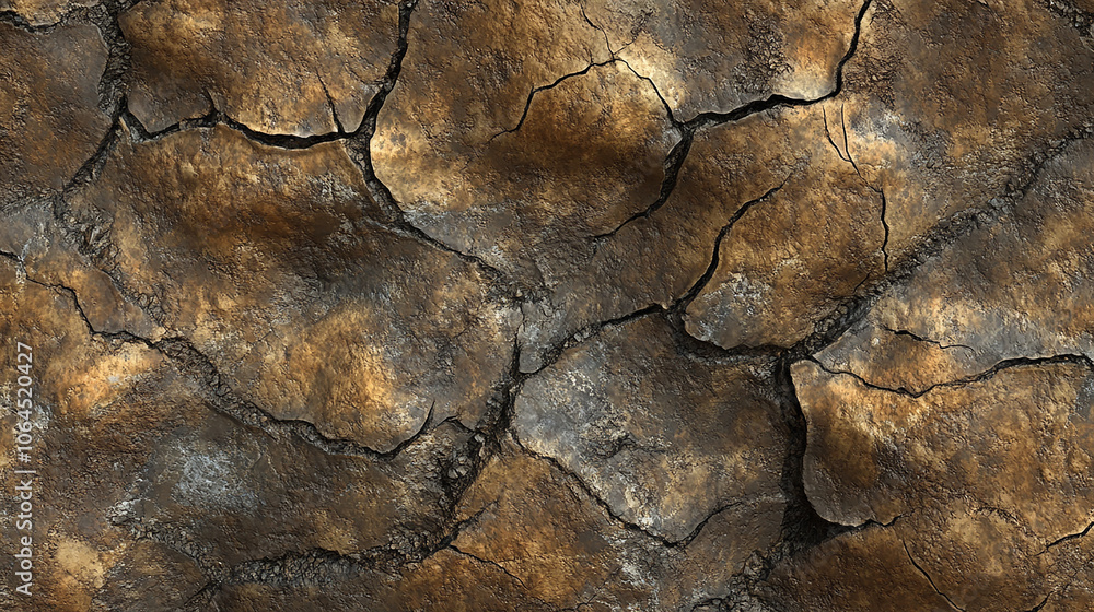 Fototapeta premium Dry cracked earth texture rugged and detailed