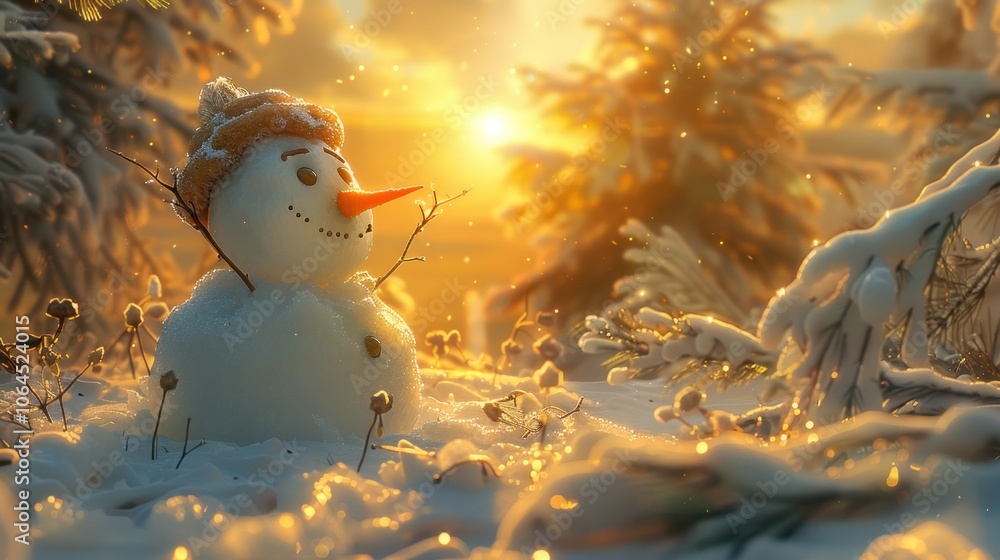 Obraz premium Snowman in a Winter Wonderland