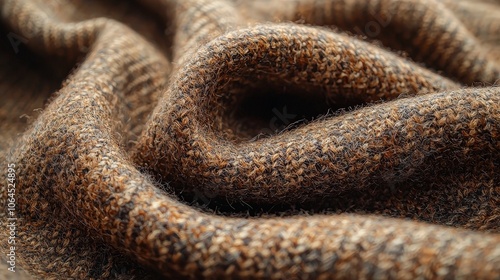 A close-up of textured brown fabric showcasing its softness and intricate weave.