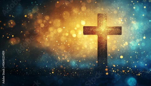 A serene Christian cross symbolizing faith amidst a glowing ethereal background.