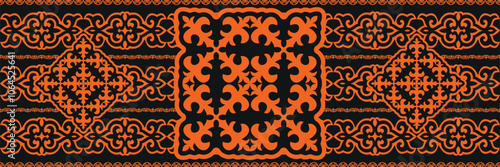 Kazakh nomadic tribes on background