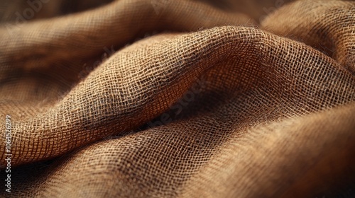 A close-up of textured brown fabric, showcasing its natural weave and softness.