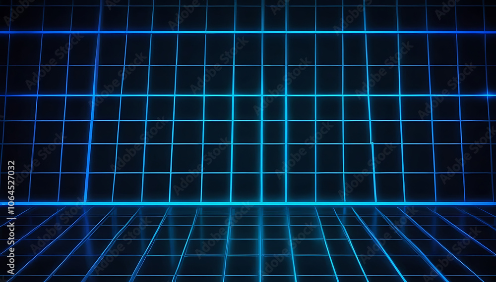 Futuristic Neon Grid Background with Dark Gradient and Electric Blue Lines for a High-Tech Look Futuristic Neon Grid Background with Dark Gradient and Electric Blue Lines for a High-Tech Look