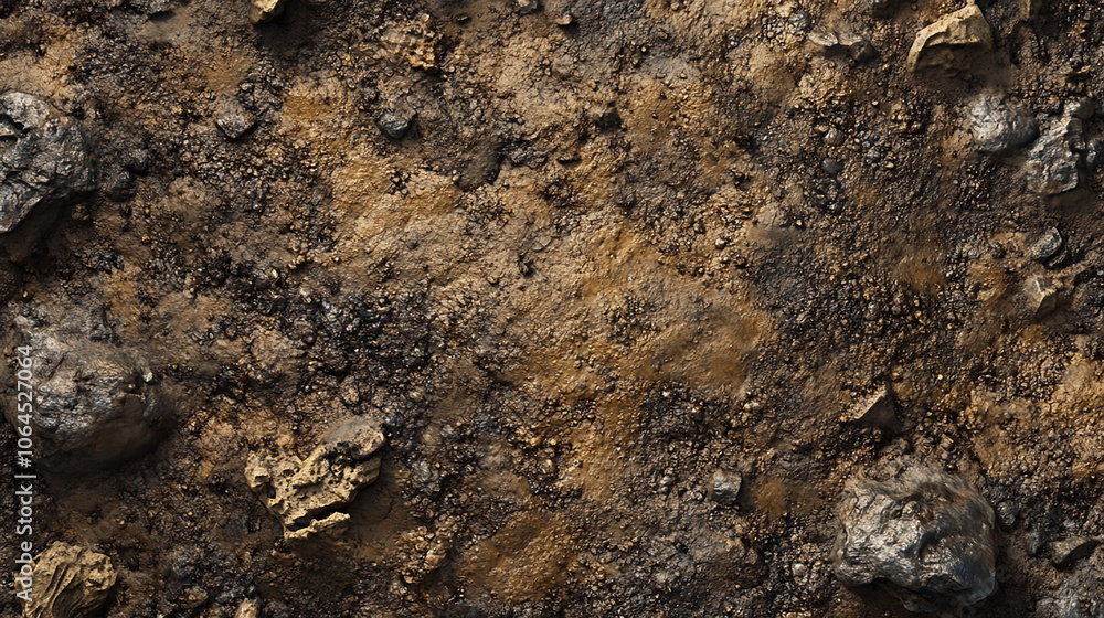 Naklejka premium Earthy soil texture rugged and detailed