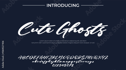 Cute Ghosts Font Stylish brush painted an uppercase vector letters, alphabet, typeface