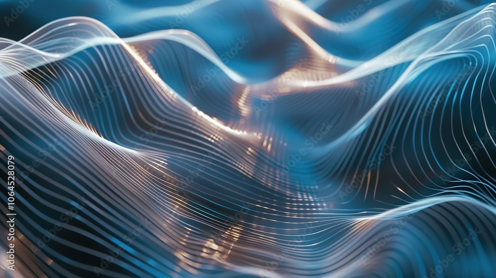 Blue and White Abstract Dynamic Lines with Wavy Glowing Background - a captivating and modern visual. The combination of blue and white dynamic lines on a wavy glowing backdrop creates an enchanting a Blue and White Abstract Dynamic Lines with Wavy Glowing Background - a captivating and modern visual. The combination of blue and white dynamic lines on a wavy glowing backdrop creates an enchanting a