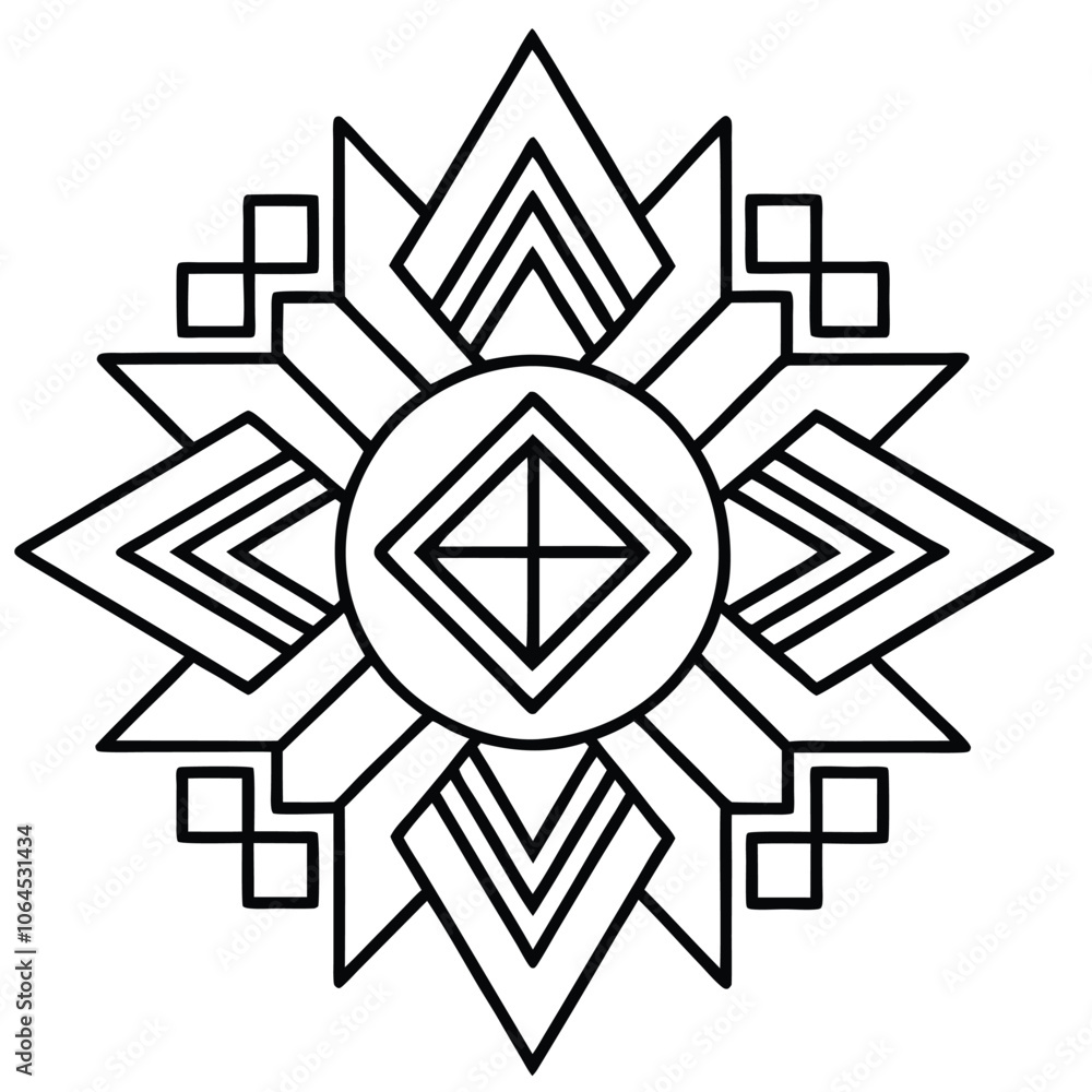 Aztec geometric pattern line art vector illustration Aztec geometric pattern line art vector illustration