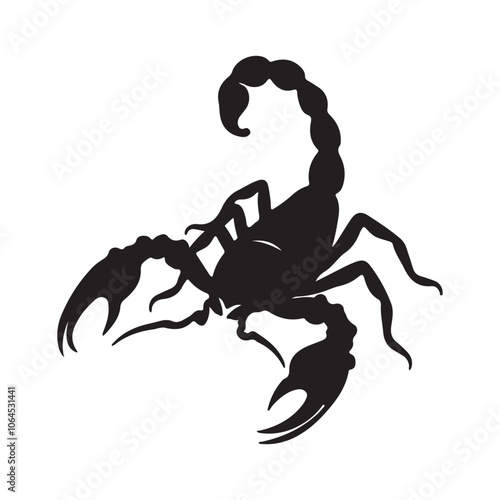 Scorpion silhouette vector on white background
