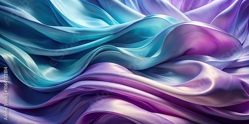 Minimalist Waves of Silk in Cool Blue and Purple Tones | Elegant Flowing Fabric Photography | Abstract Textile Art | Serene Movement and Harmony