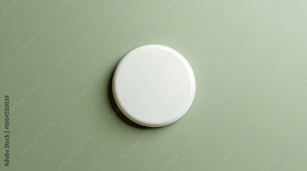 White circle mockup on sage green background, minimal design White circle mockup on sage green background, minimal design