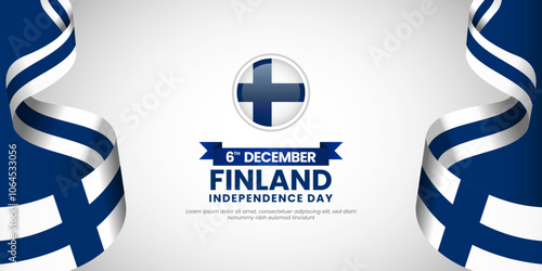 Finland independence day celebration Banner Background with Waving flag and blank text space