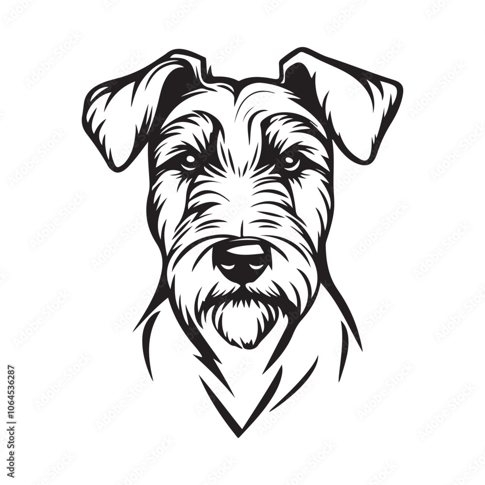 Airedale terrier dogs Stock Vector Images isolated on white background. Airedale terrier dogs Stock Vector Images isolated on white background.