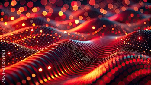 Red and Black Abstract Lights with Wavy Lines in Tilt-Shift Photography for Creative Backgrounds, Digital Art, and Modern Design Projects