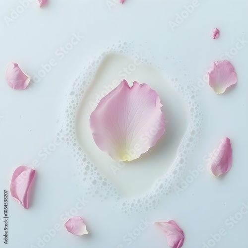 Rose Petals Floating in Milk Bath