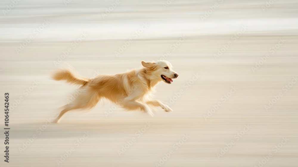 Energetic Dog Running Playfully at Beach with Motion Blur of Sand - Ultra-Detailed Pet Photography Energetic Dog Running Playfully at Beach with Motion Blur of Sand - Ultra-Detailed Pet Photography