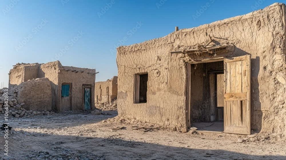 Abandoned Buildings in a Desert Landscape Abandoned Buildings in a Desert Landscape