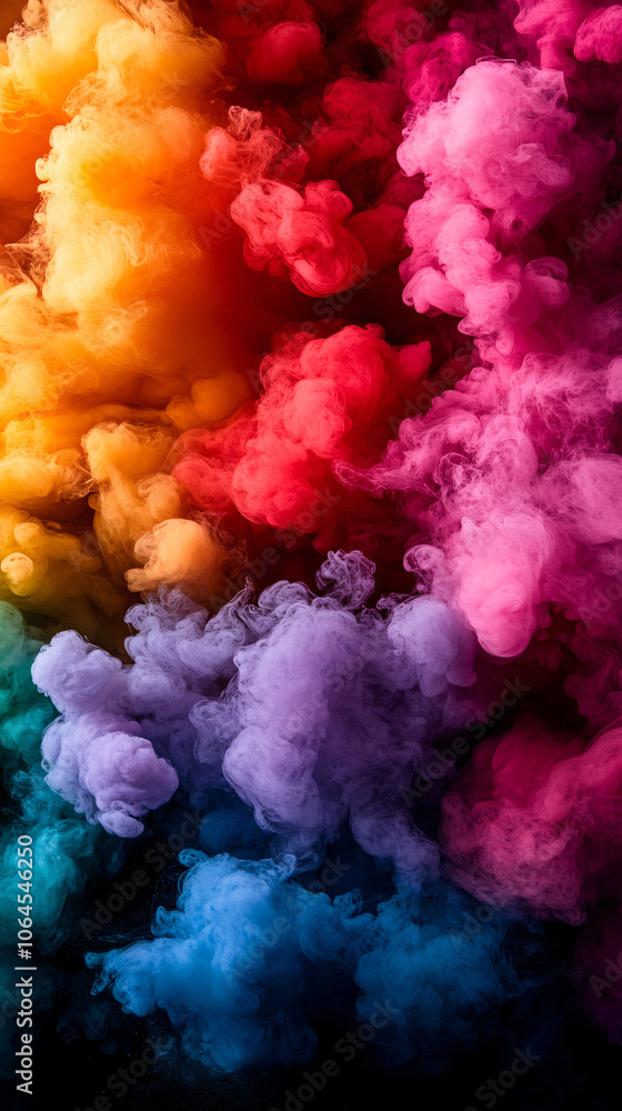 Fototapeta premium Explore the enchanting beauty of vibrant smoke swirls in stunning colors creating a captivating visual experience.