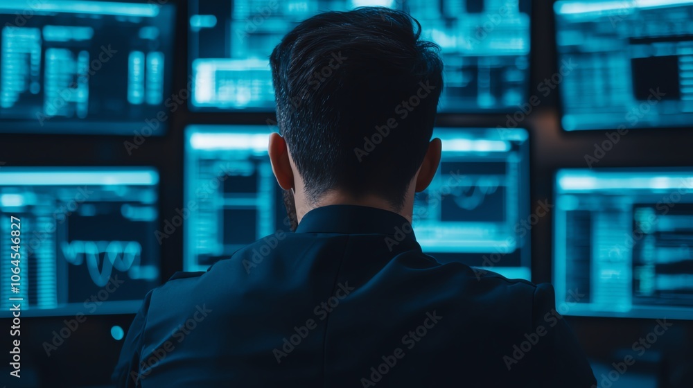 A cybersecurity professional analyzing AIgenerated reports on potential threats A cybersecurity professional analyzing AIgenerated reports on potential threats