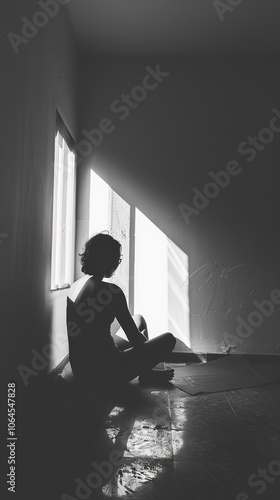 Wallpaper Mural Silhouette of a Woman Sitting by a Window Torontodigital.ca