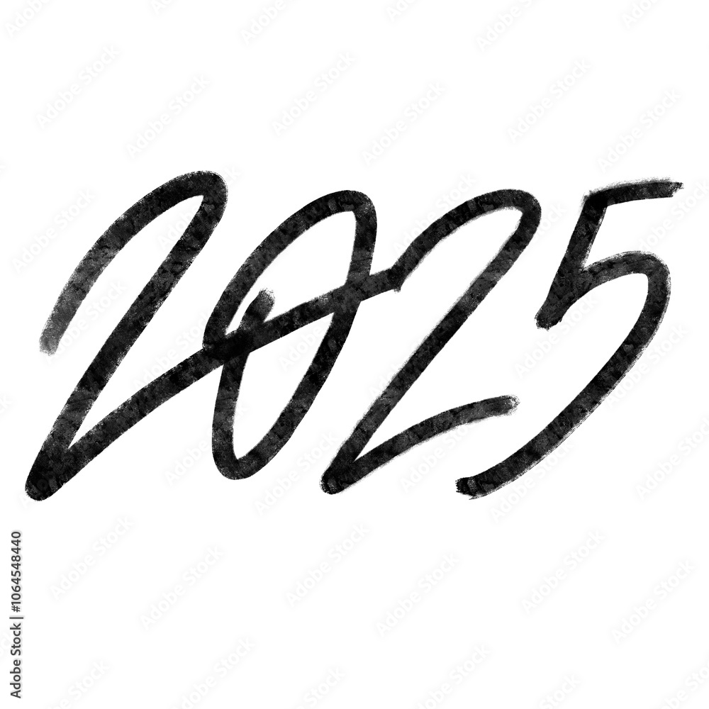 2025 hand drawn design for Happy New Year poster, Brochure design template. 2025 hand drawn design for Happy New Year poster, Brochure design template.