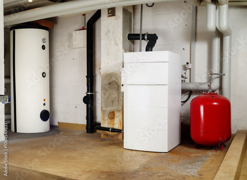 фотографія Heating system and hot water tank in residential building