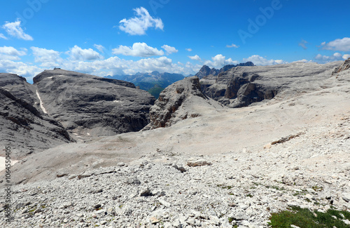 high mountain called SASS PORDOI on European Alps in Northern Italy photo