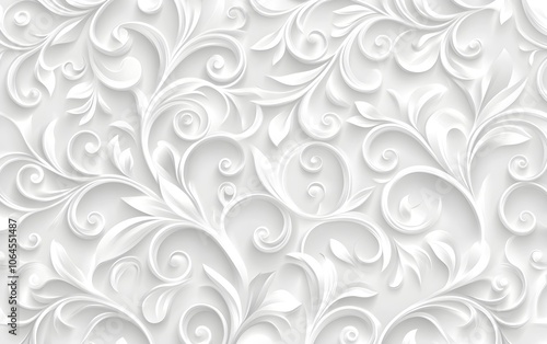 White Paper Cut Floral Pattern