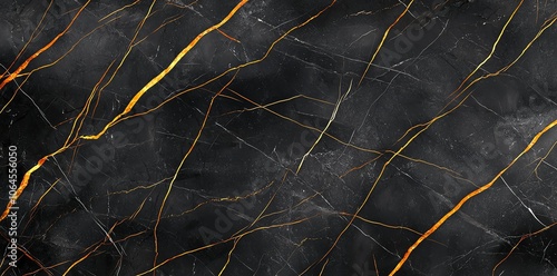 Elegant black marble texture with golden veins, perfect for backgrounds and design projects, adding luxury and sophistication.