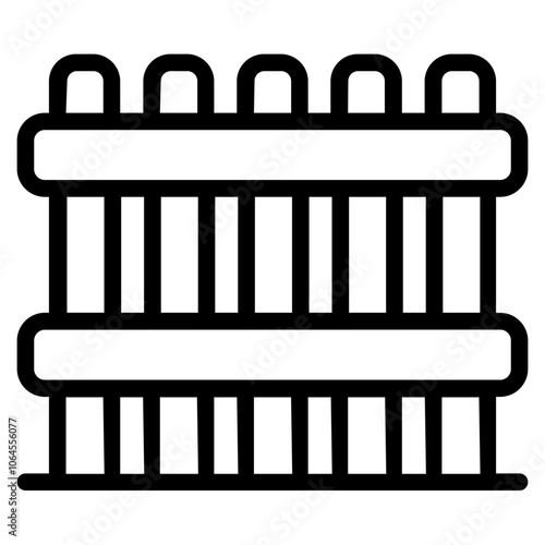 Bamboo fence Line Icon