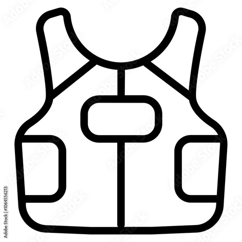 Body armor guard Line Icon