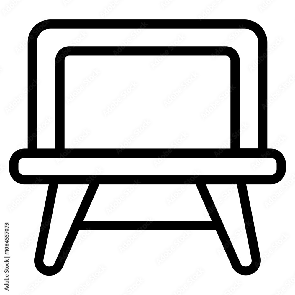 Canvas with easel Line Icon Canvas with easel Line Icon