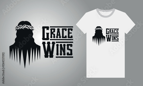 Christian Jesus T Shirt Design Vector, Bible Verse Custom Religious Typography T Shirt Design Concept Christmas Festival