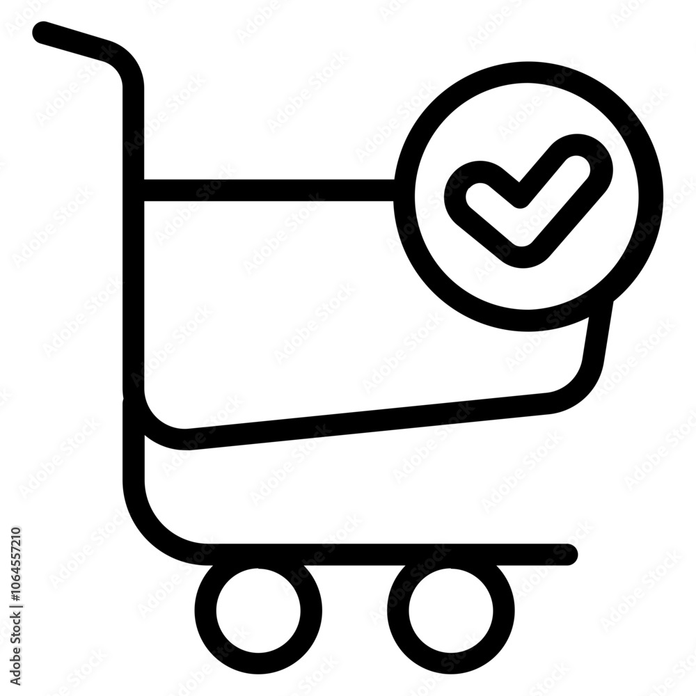 Cart check mark Line Icon Cart check mark Line Icon