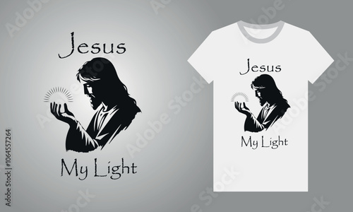 Christian Jesus T Shirt Design Vector, Bible Verse Custom Religious Typography T Shirt Design Concept Christmas Festival