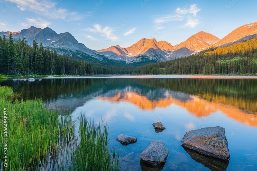 Mountain Lake Reflection at Sunset Mountain Lake Reflection at Sunset