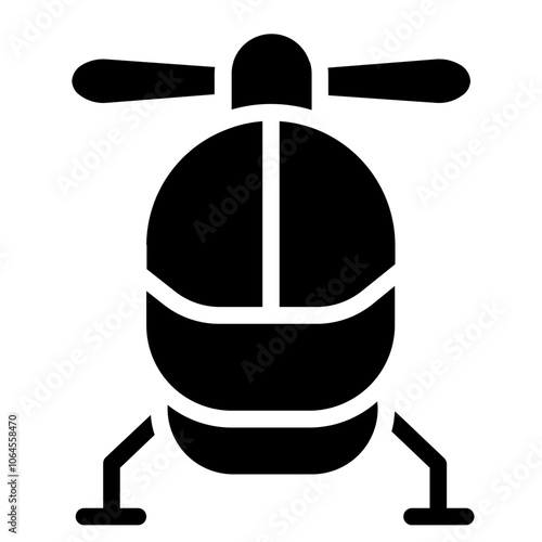 Helicopter body front Solid Icon