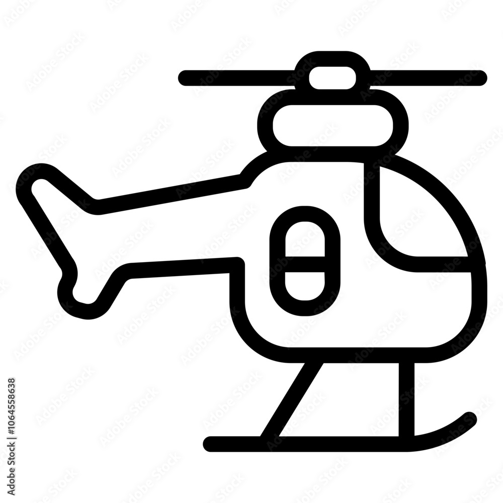 Helicopter Line Icon Helicopter Line Icon