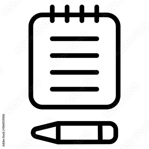 Notebook with pencil Line Icon