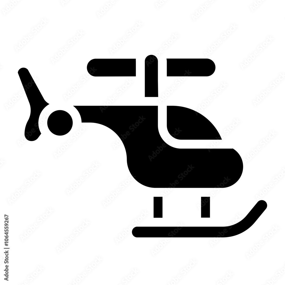 Private helicopter Solid Icon Private helicopter Solid Icon