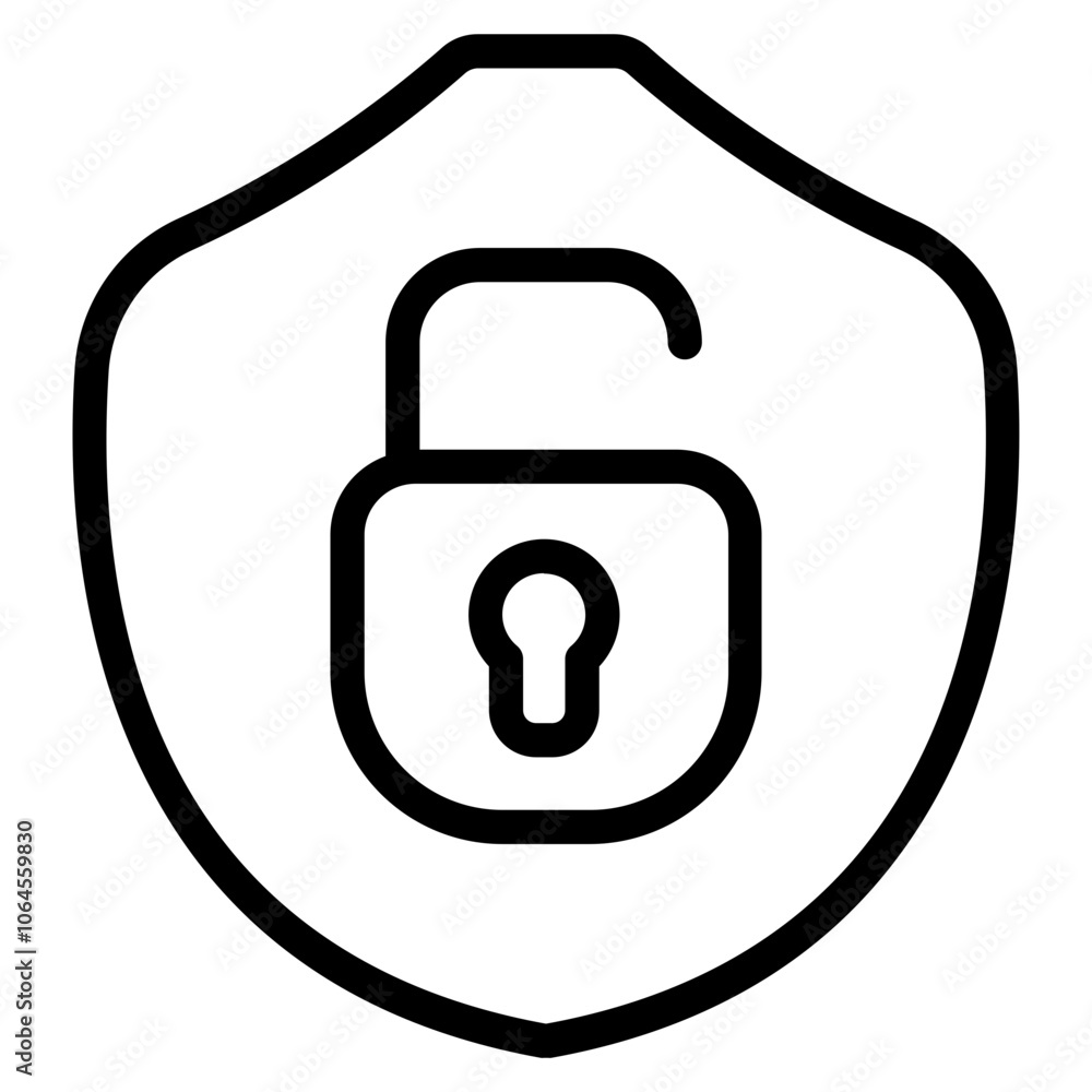Shield lock Line Icon Shield lock Line Icon