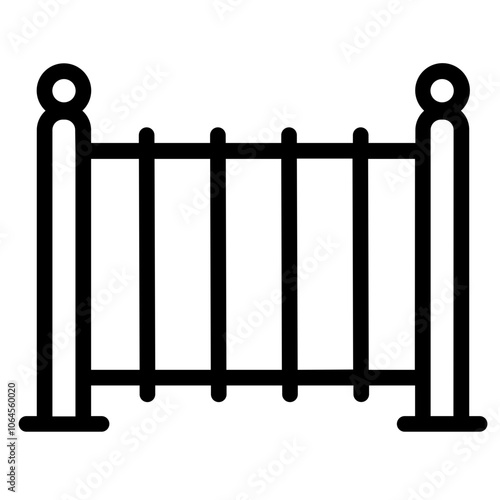 Steel fence Line Icon