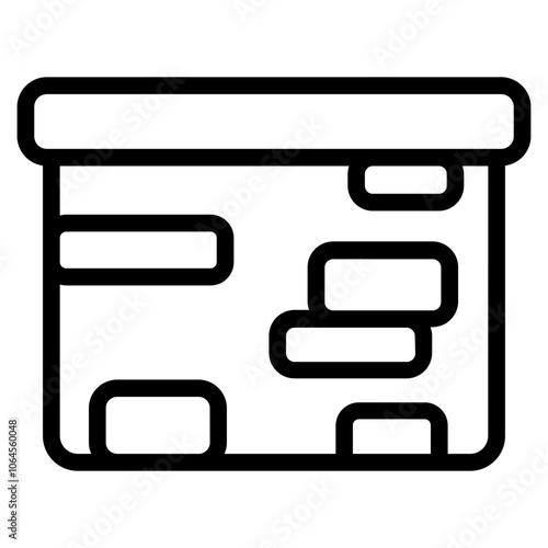 Stone wall fence Line Icon