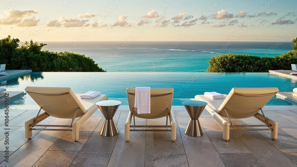 Obraz premium Private Infinity Pool Overlooking the Ocean