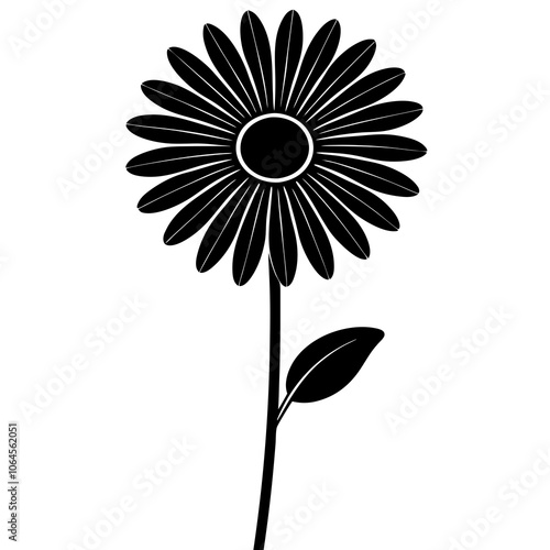 Daisy silhouette vector illustration