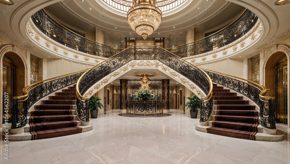 Obraz premium Grand Staircase and Golden Details