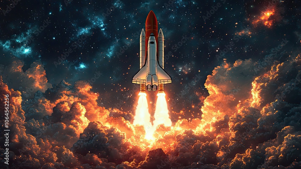 Obraz premium Rocket, Generative AI