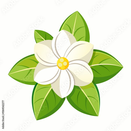 Jasmine flower vector illustration on a white background