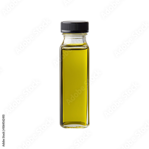 Olive oil in a bottle with a transparent background