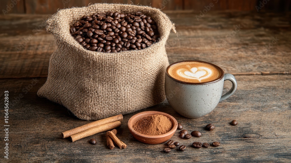 Fototapeta premium The Coffee Beans and Mug